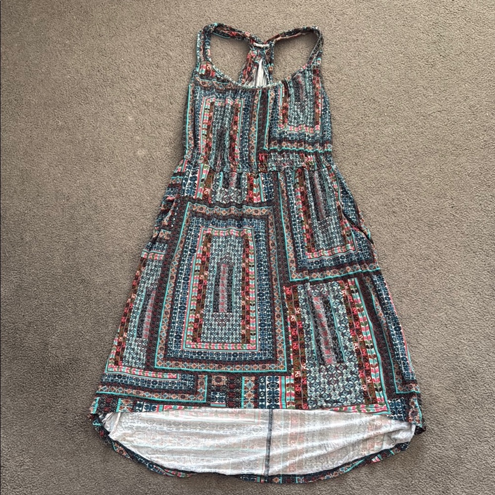 Elegant Red and Blue High Low Dress